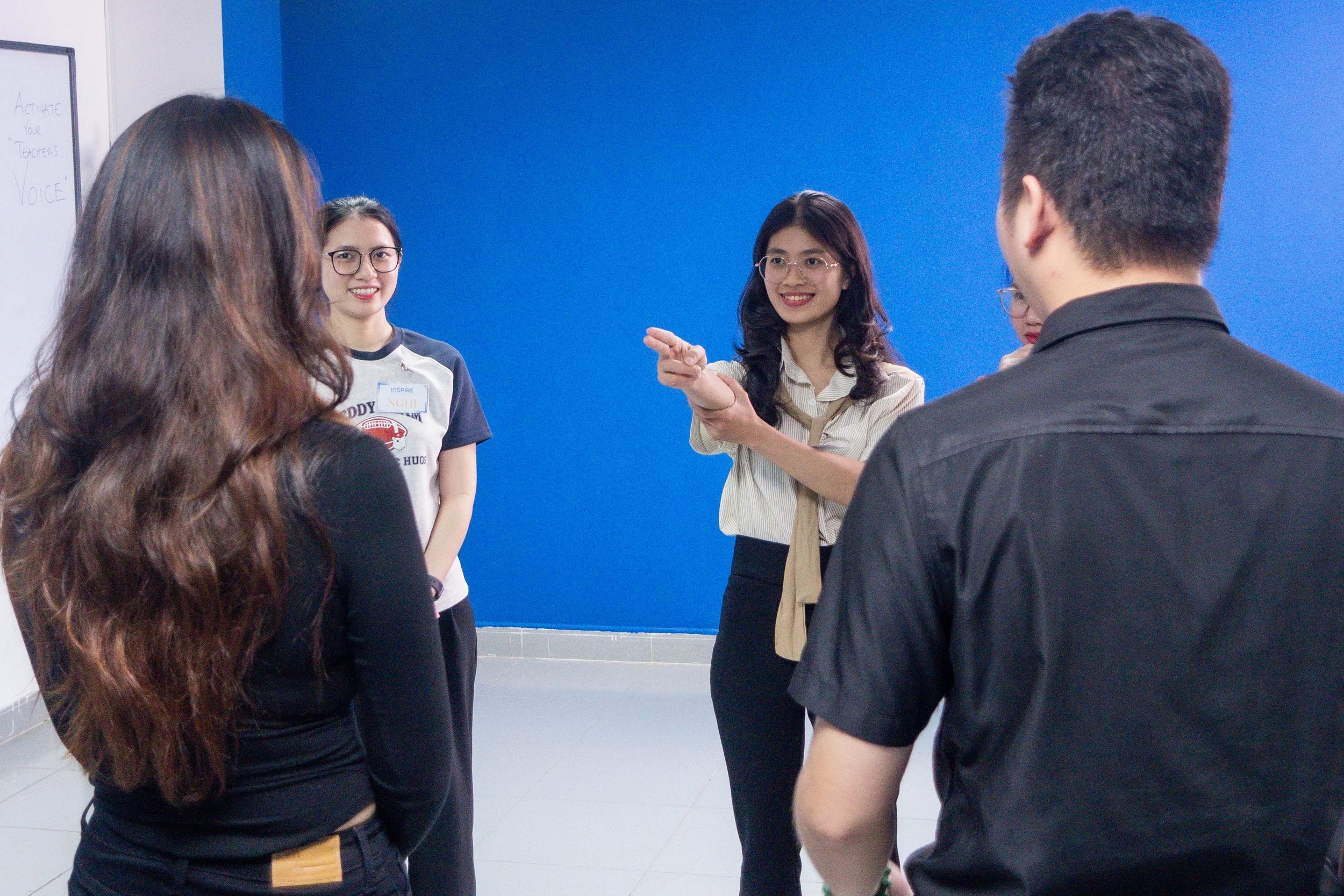 TESOL students participating in practical in-class teacher training