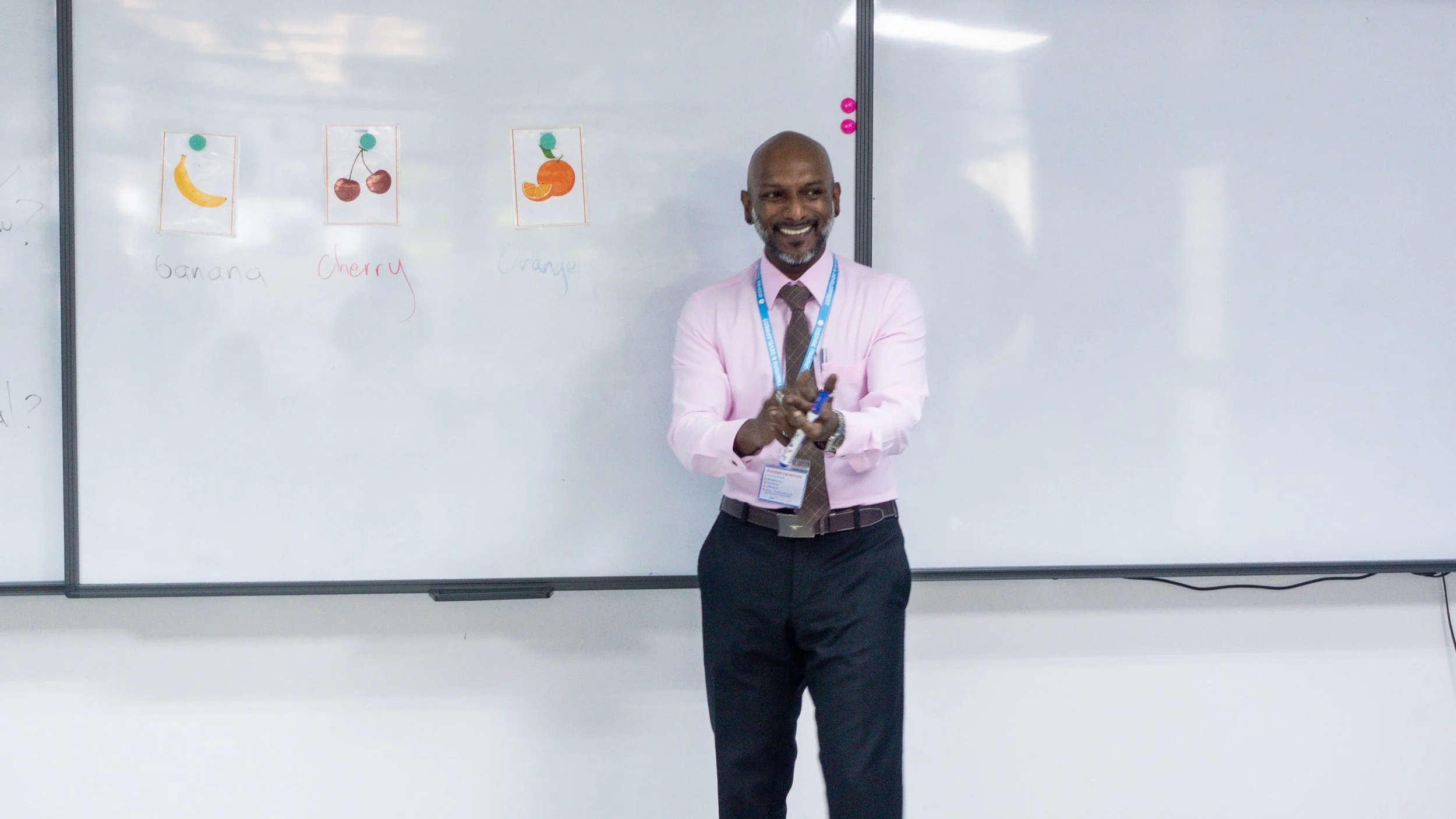 ESL trainees practising practical classroom-management techniques