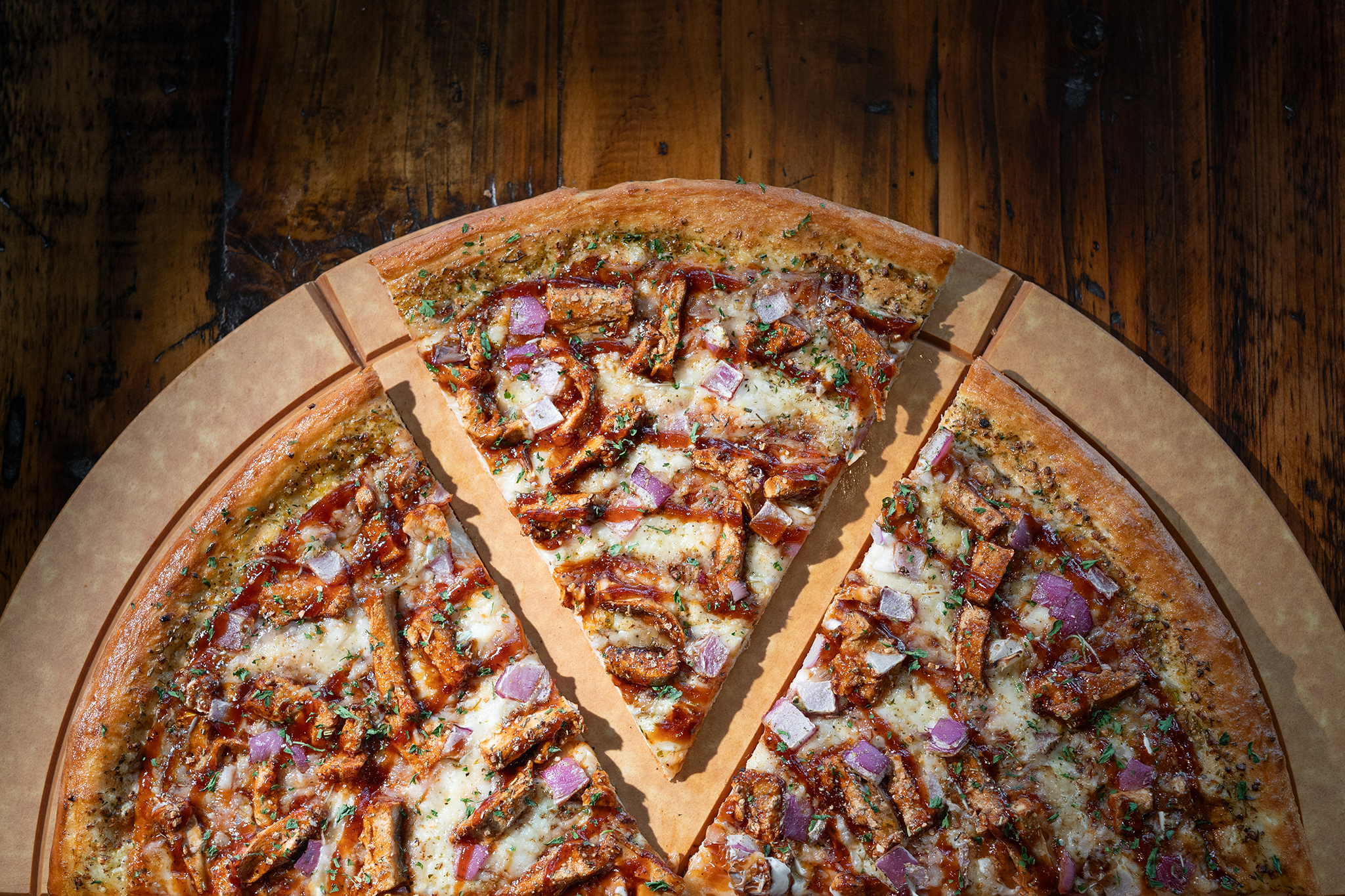 Vegan Fake-Ass BBQ Chick'n Pizza