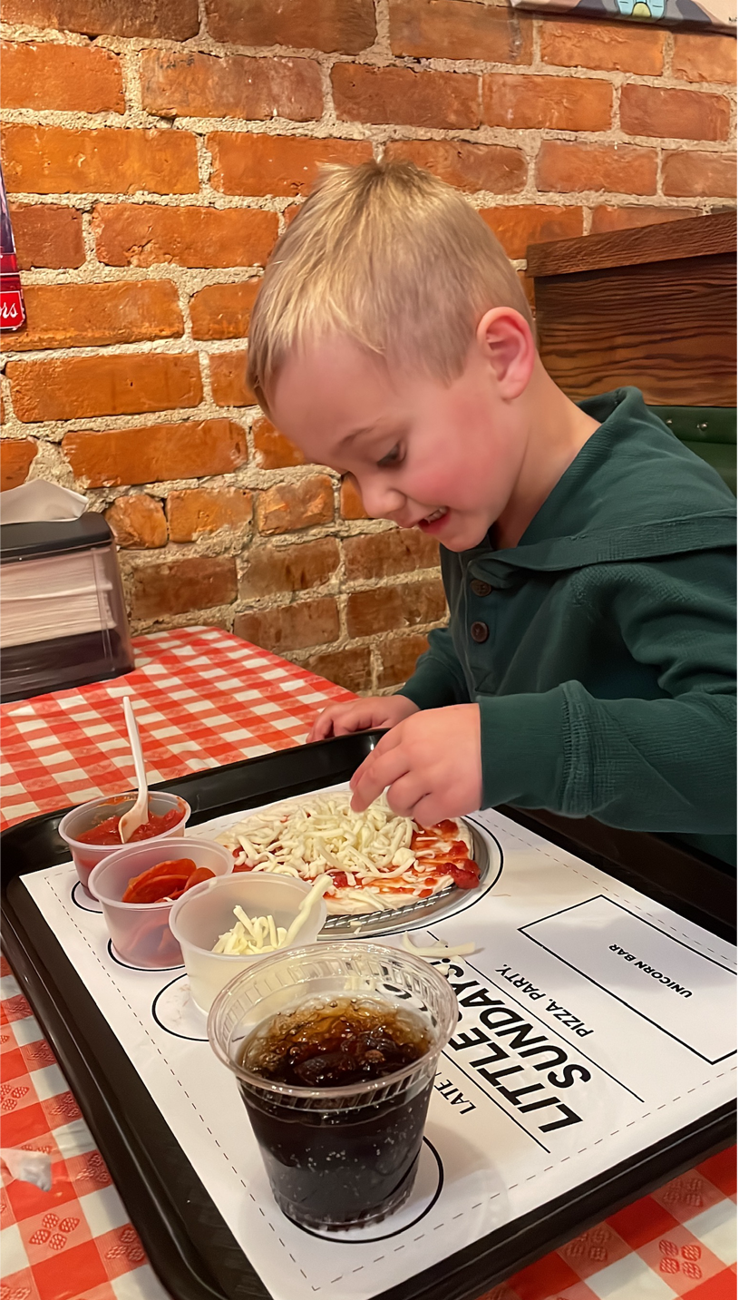 Step 3 of building a pizza