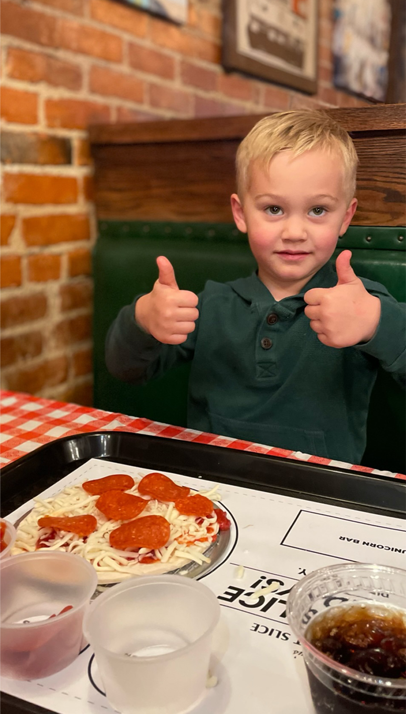 Step 5 of building a pizza