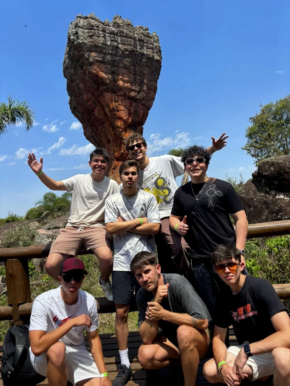 Dan with students on a tour