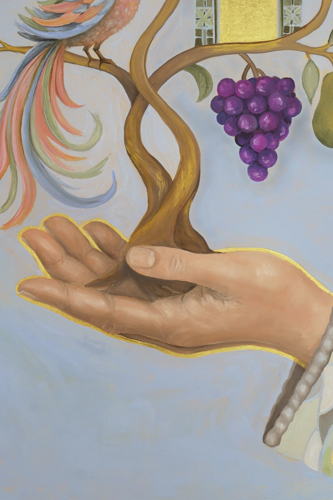 Baum des Lebens, der Baum, der aus der Hand Jesu wächst, Detailaufnahme