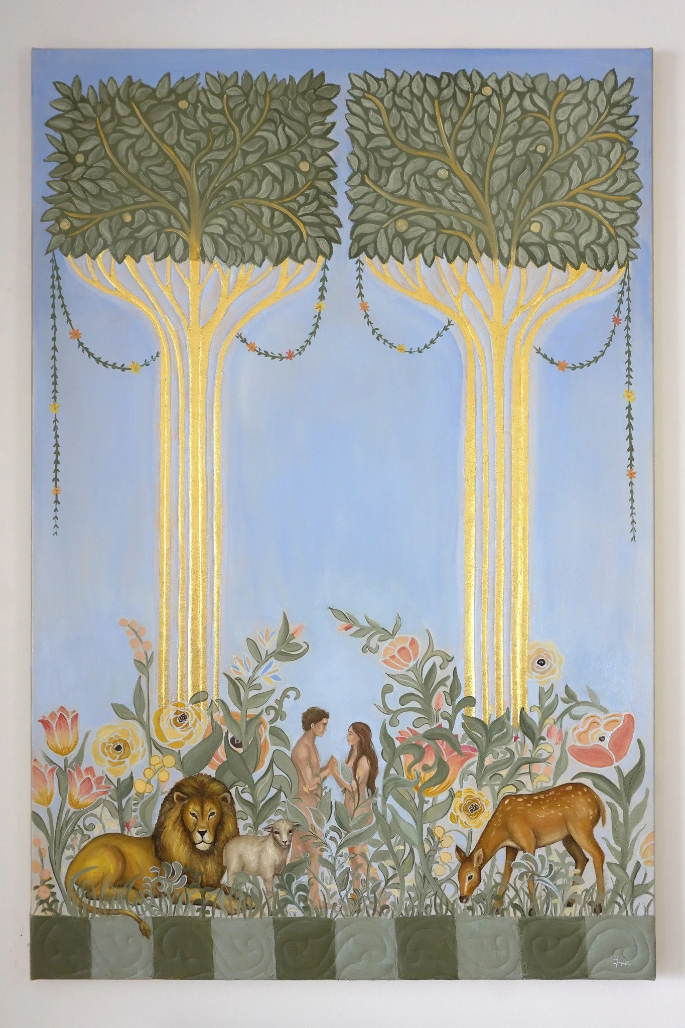Adam und Eva, christliches Gemälde von Natalie Ingerle