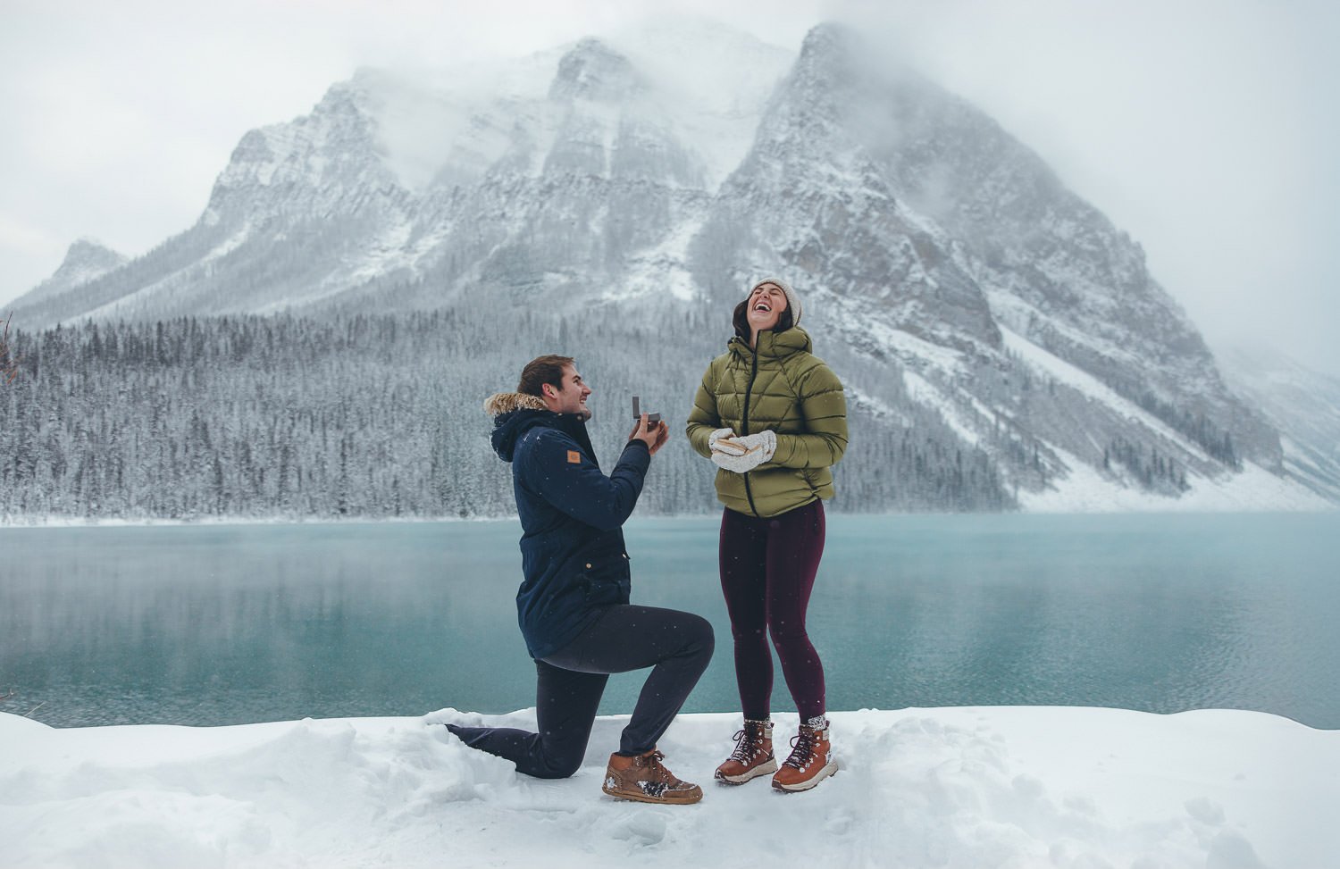 Fairview at Lake Louise in winter, featuring snowy landscapes and a serene frozen lake.