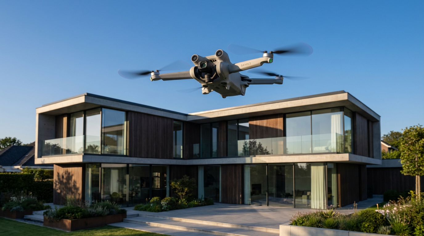 Photo drone aérienne maison moderne architecte vue extérieure - Anthony Junet photographe immobilier professionnel Rhône Brullioles Monts du Lyonnais - Photographie immobilière drone haute qualité