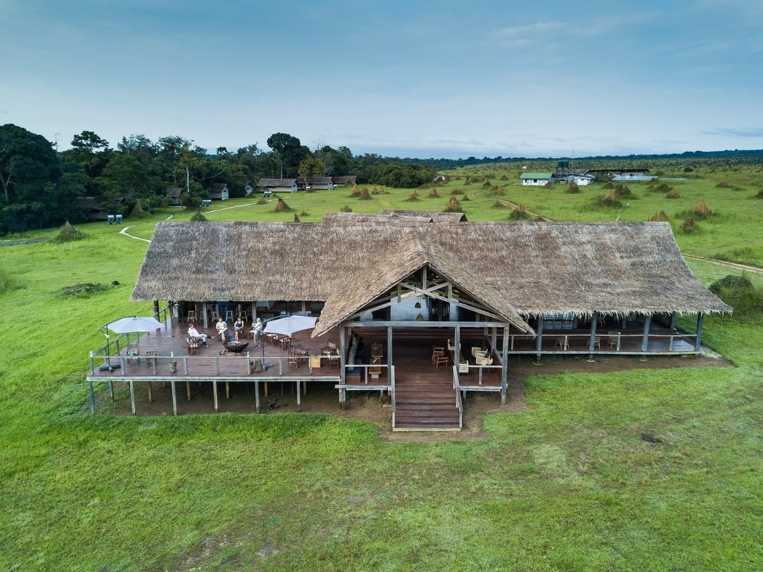 Mboko Lodge on the edge of the savanna in Odzala-Kokoua National Park