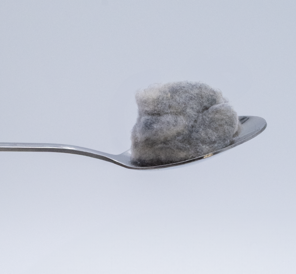 Microplastic from one week of laundry at five loads per week