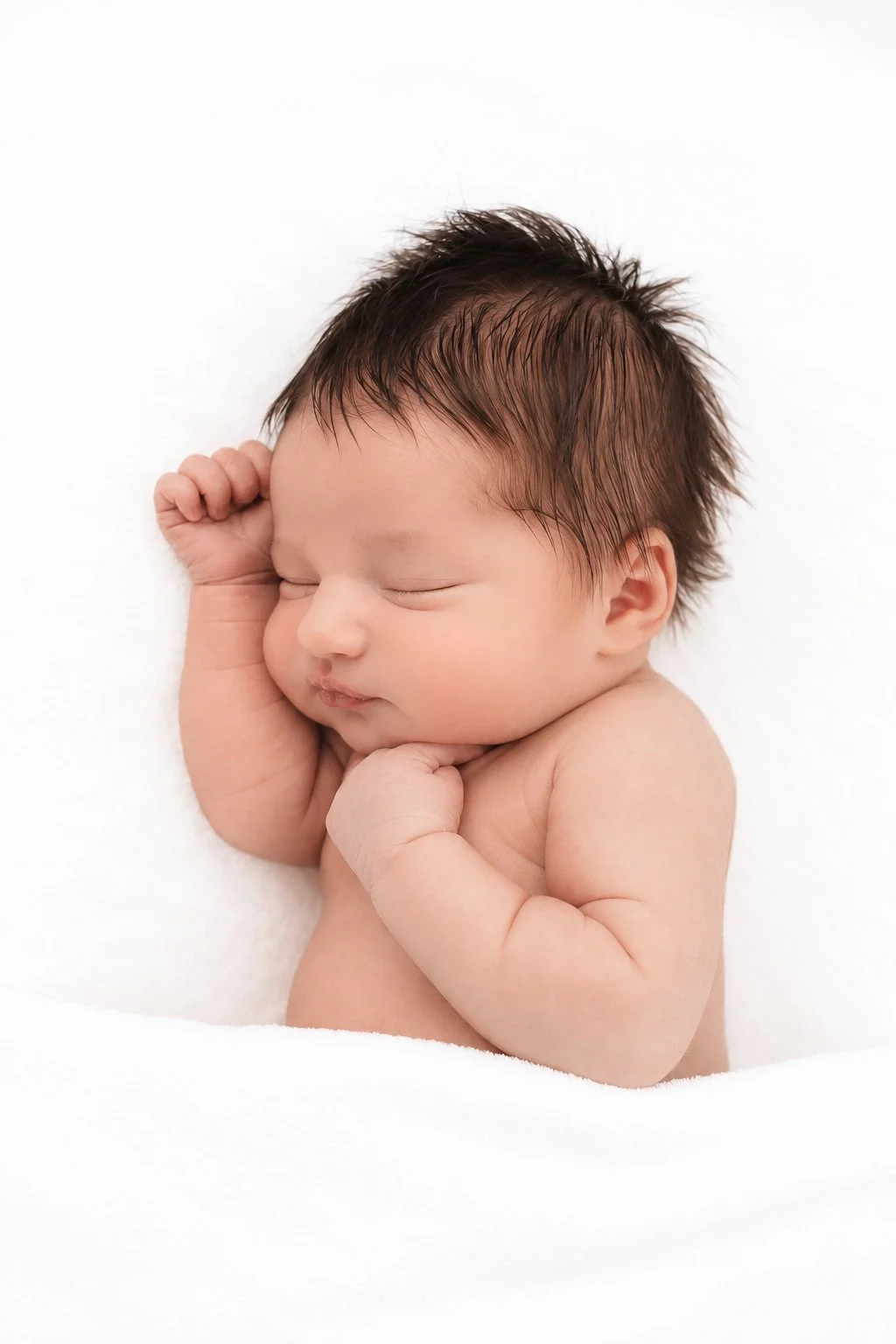 Peacefully sleeping newborn baby