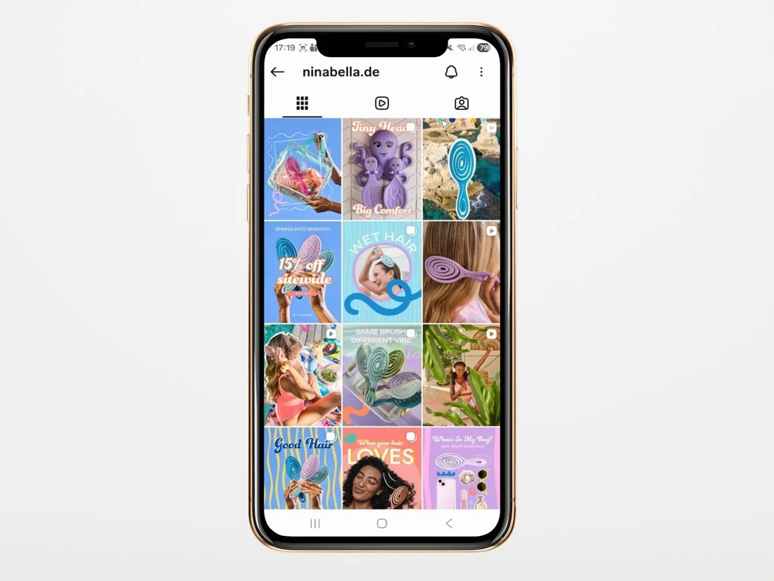 Ninabella Instagram feed, launch grid