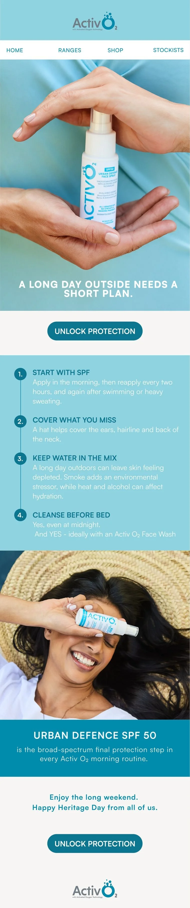Activ O2 email campaign