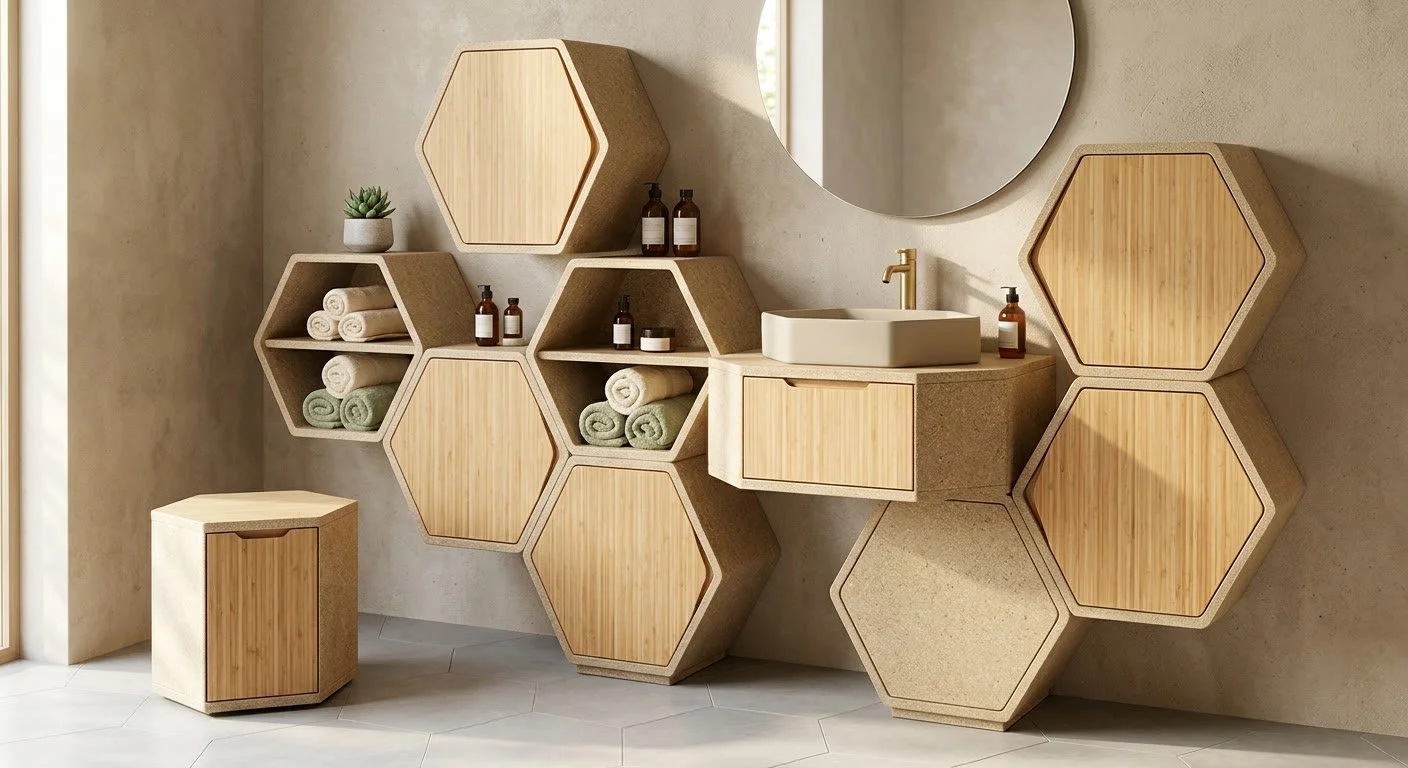 Honeybee Hexagon bath storage