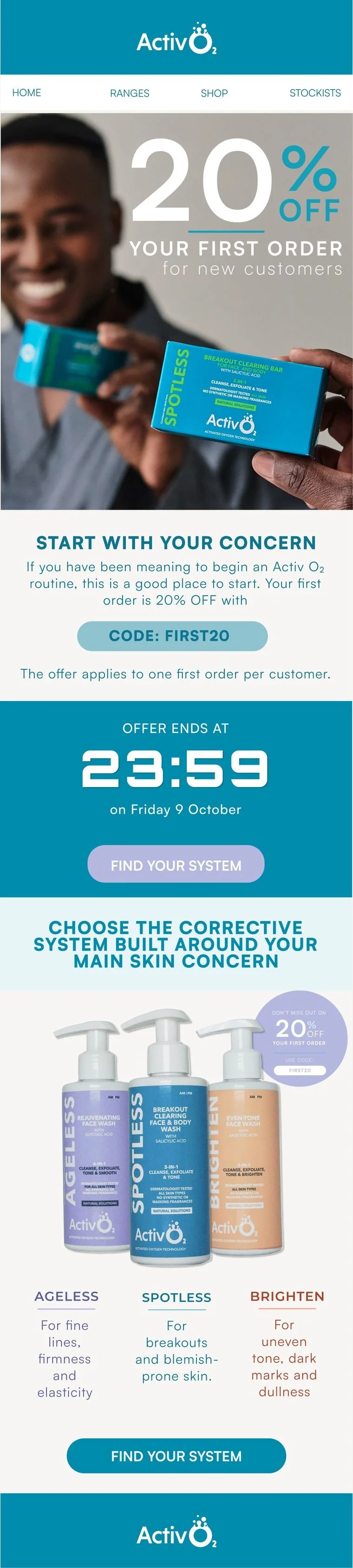 Activ O2 email campaign