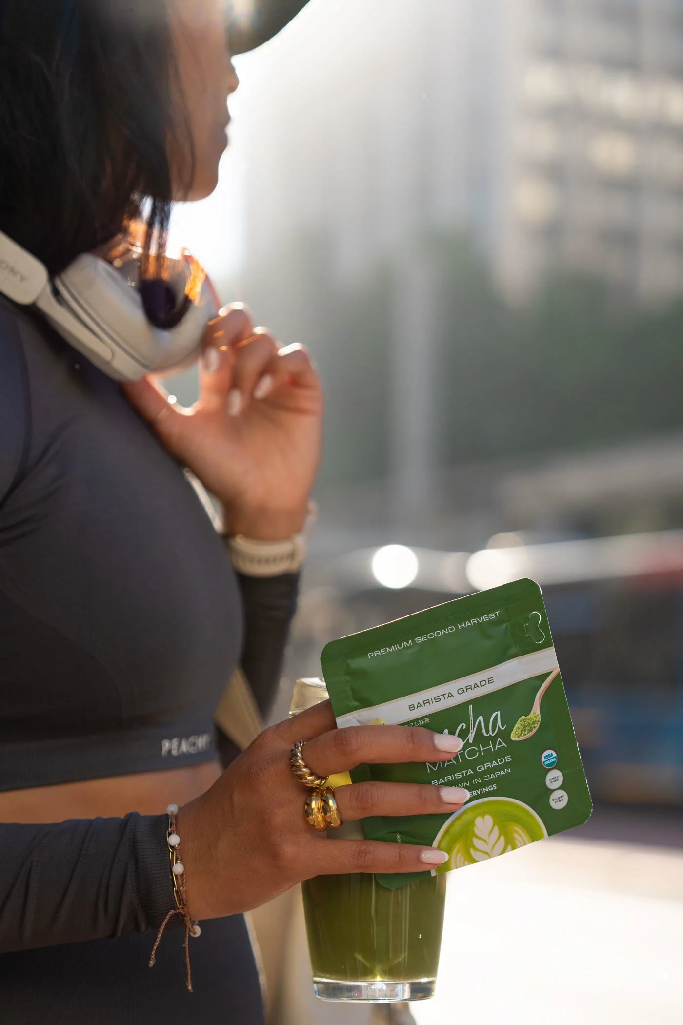 Encha Matcha — held in hand