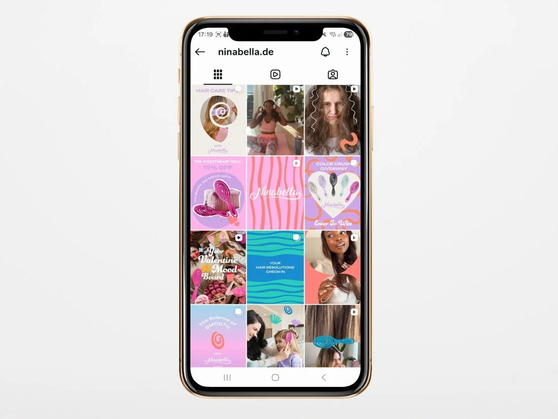 Ninabella Instagram feed, second launch grid