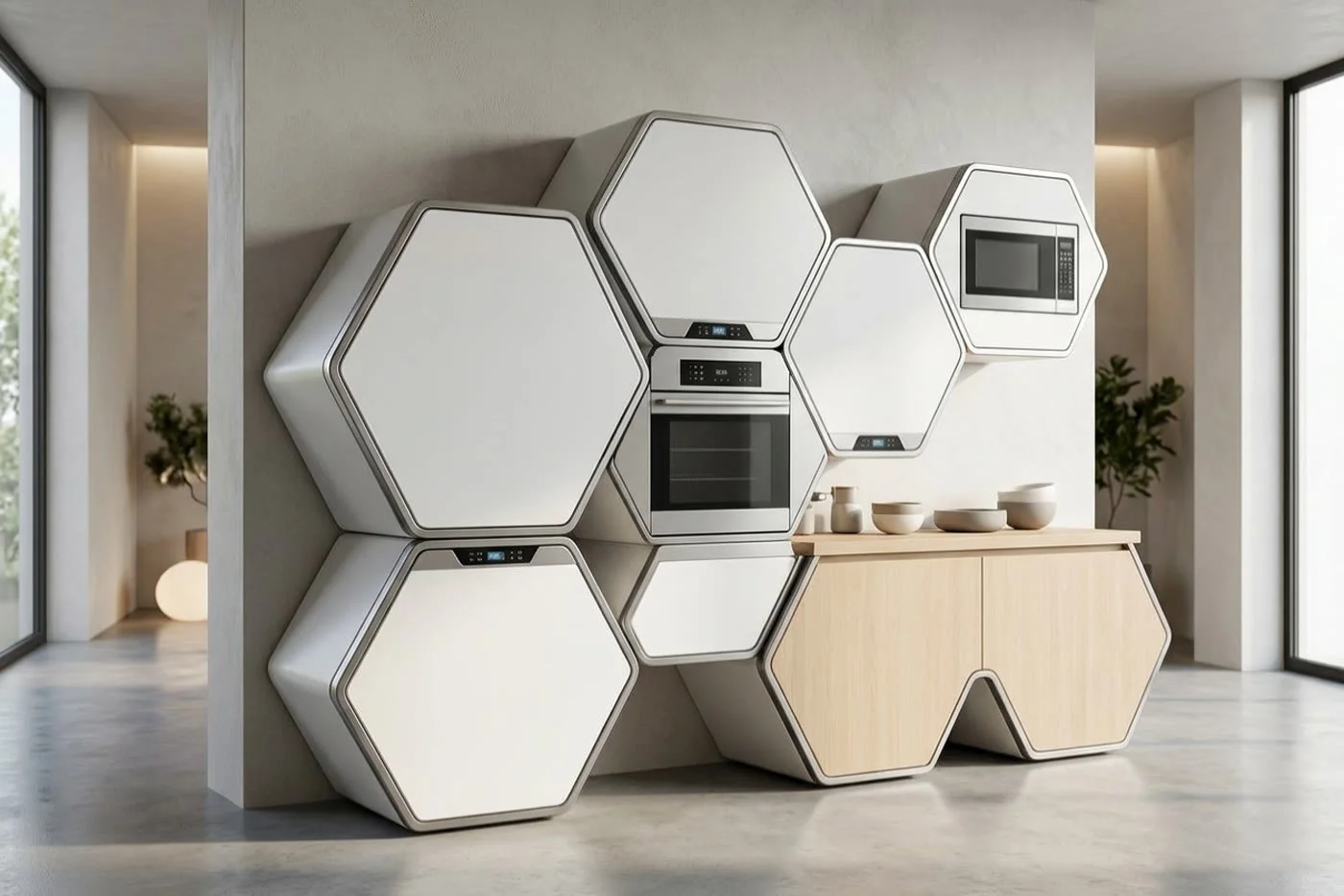Honeybee Hexagon living detail
