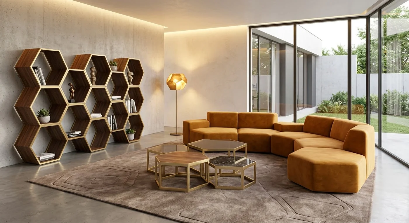 Honeybee Hexagon shelving detail