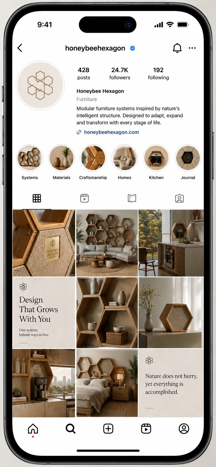 Honeybee Hexagon Instagram profile