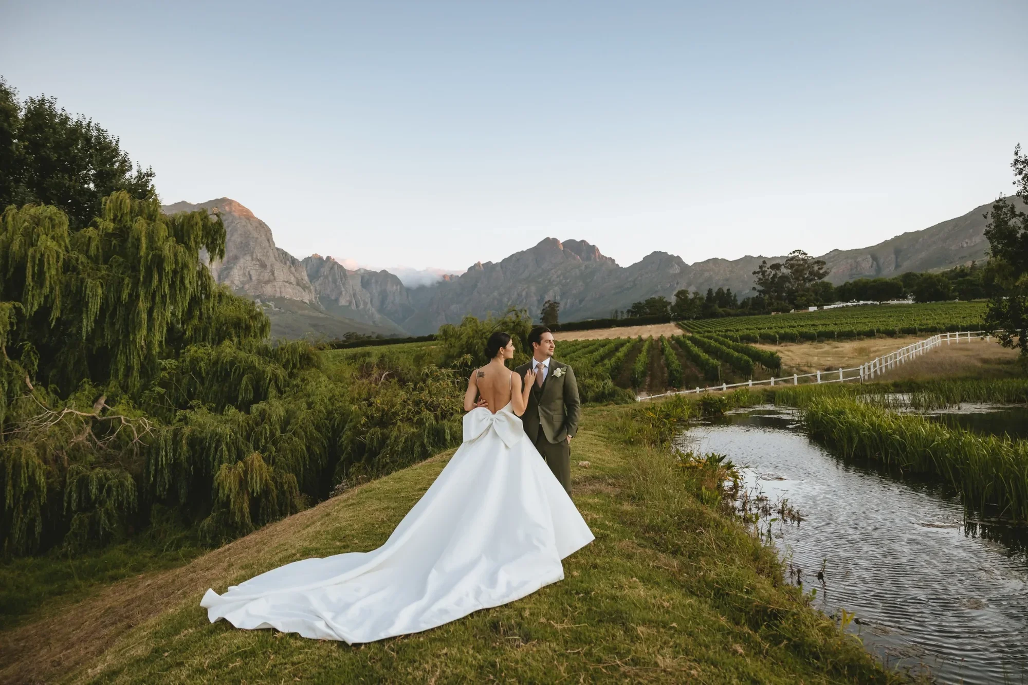 Wedding couple in the Cape Winelands