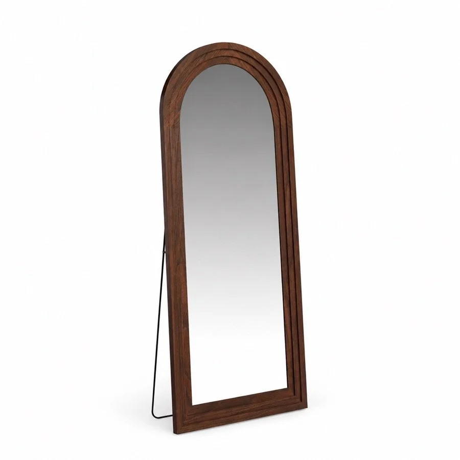 Arched floor mirror