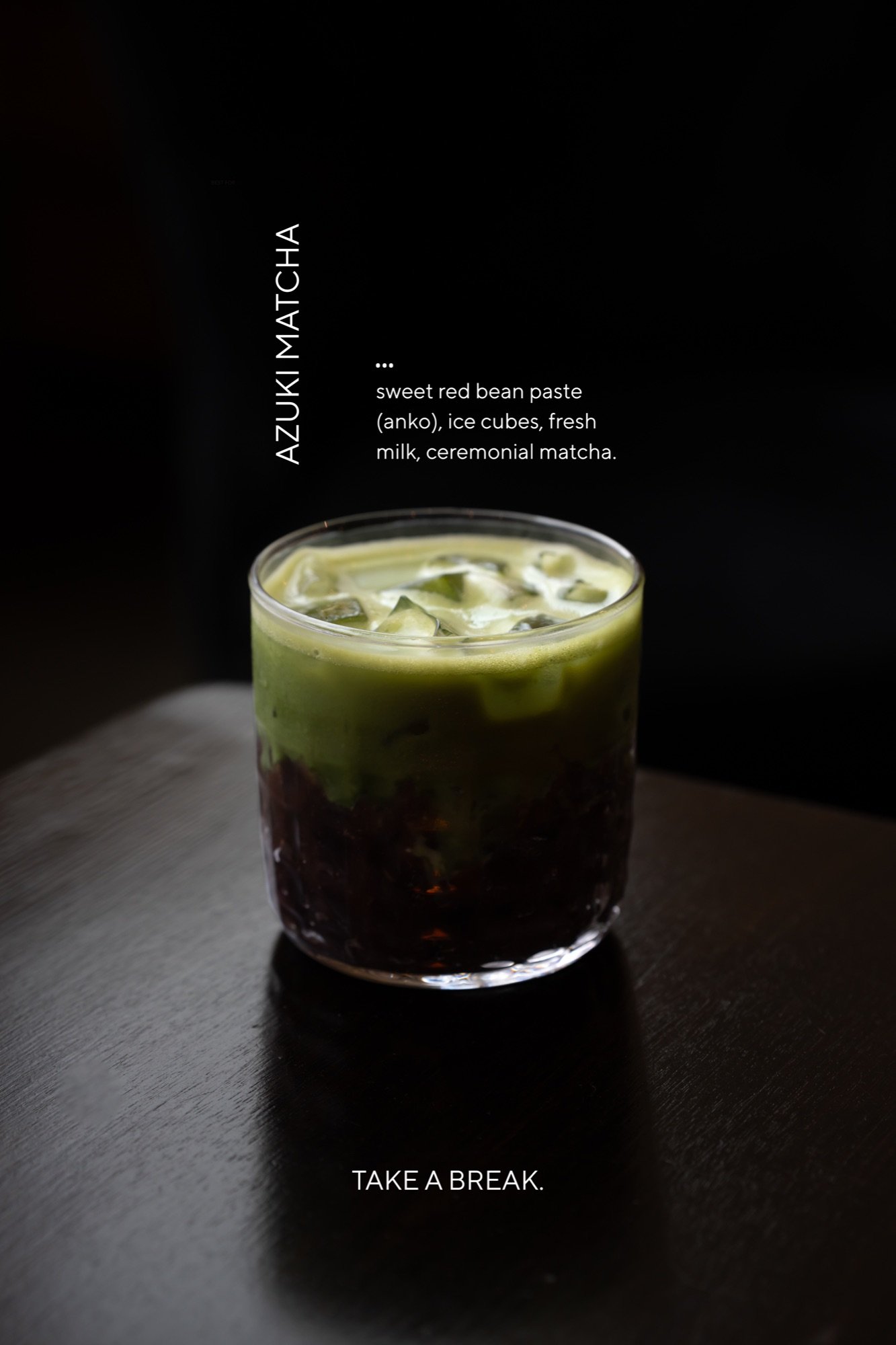 Azuki matcha graphic for Hush Coffee