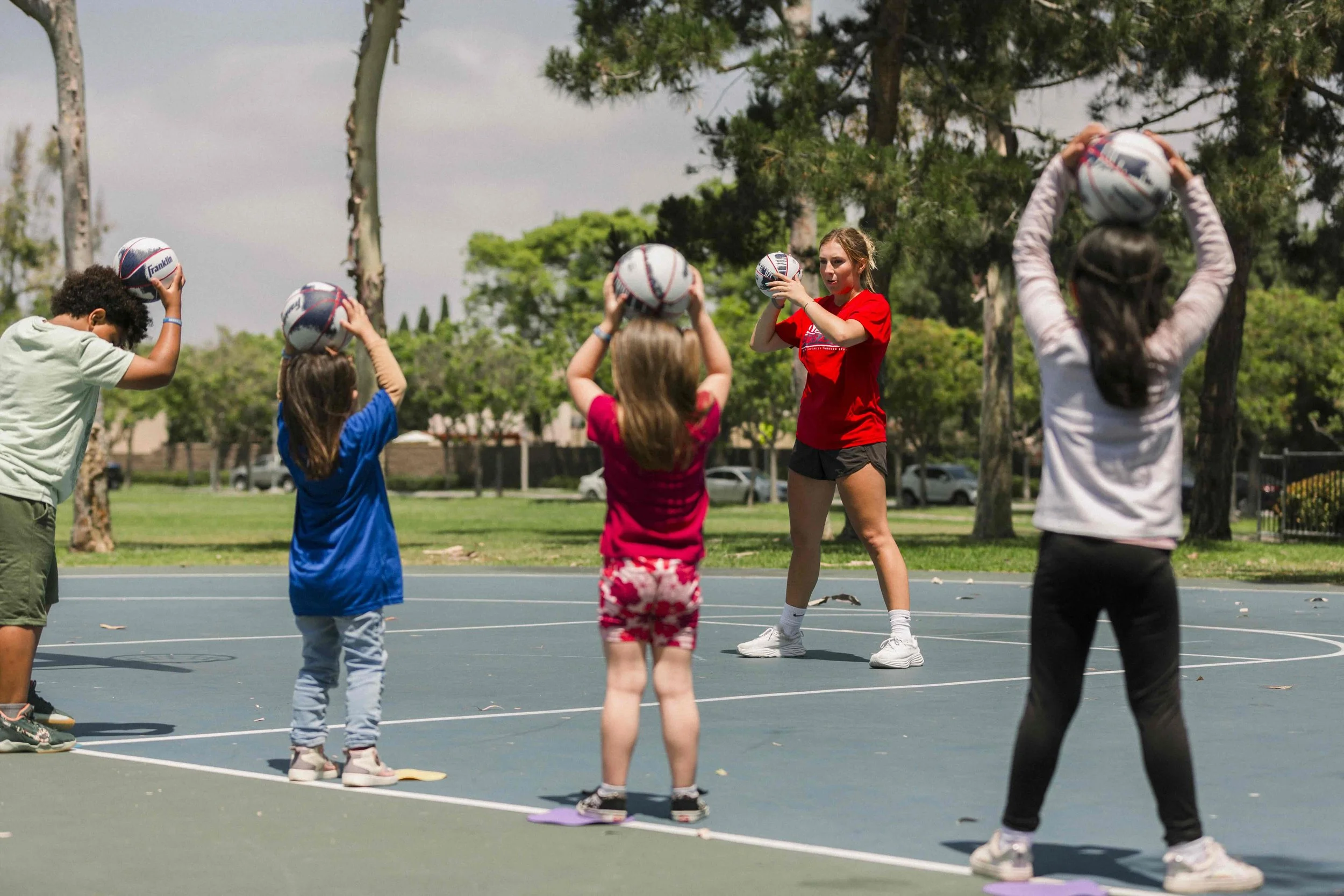 Children participating in a Skyhawks sports program
