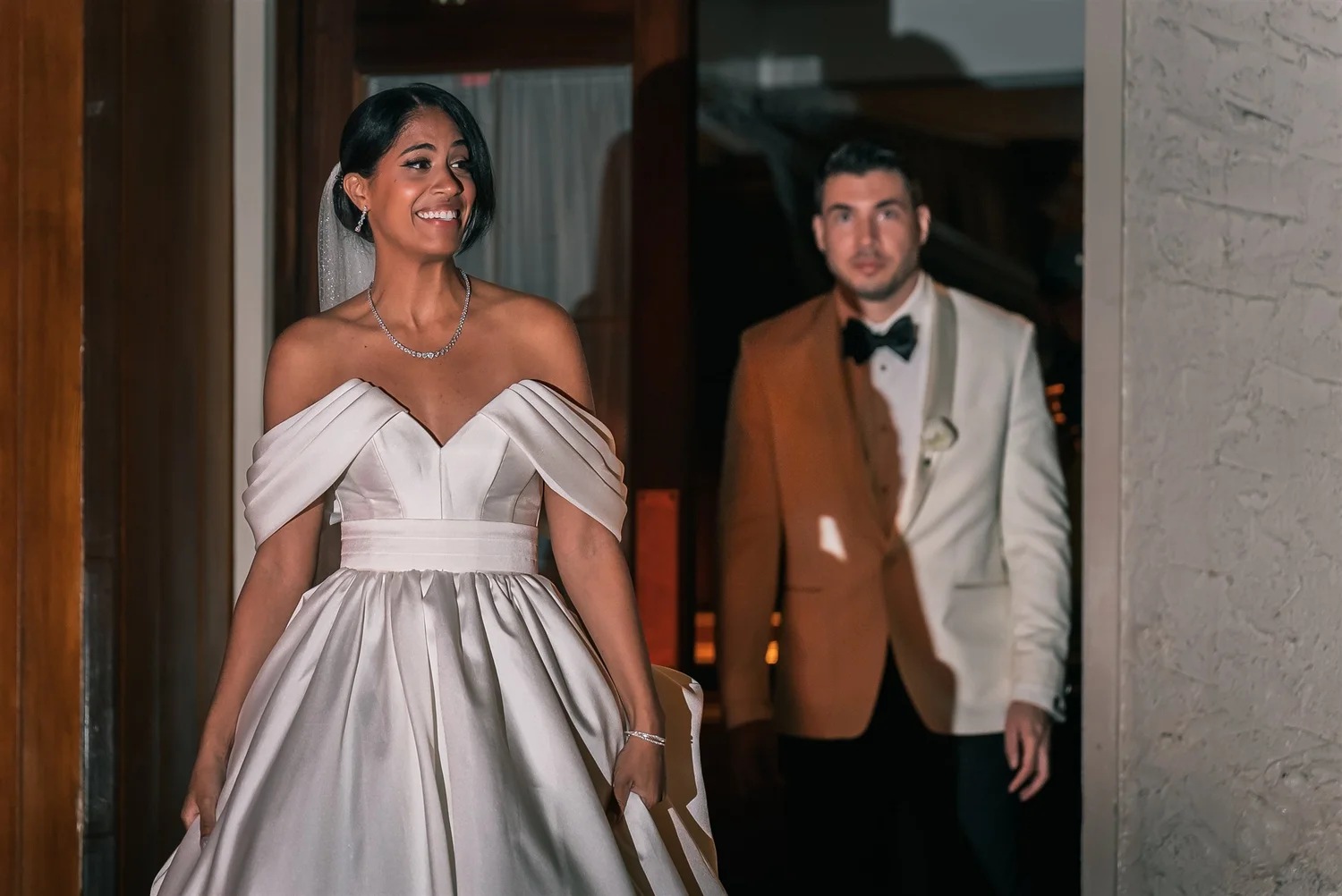 Patricia and Joshua arrive inside The Somerley at Fox Hollow.