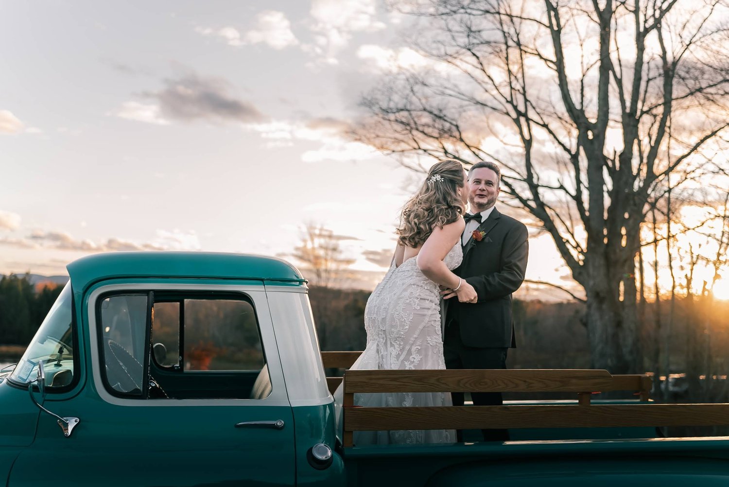 Charissa and Andrew together at sunset at Windham Manor in the Catskills
