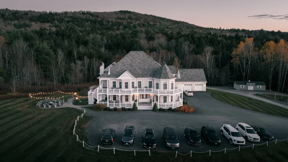 Aerial view of Windham Manor and the surrounding Catskills landscape