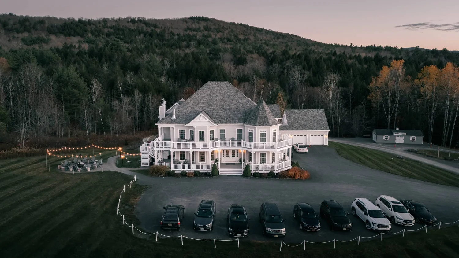 Aerial view of Windham Manor and the surrounding Catskills landscape