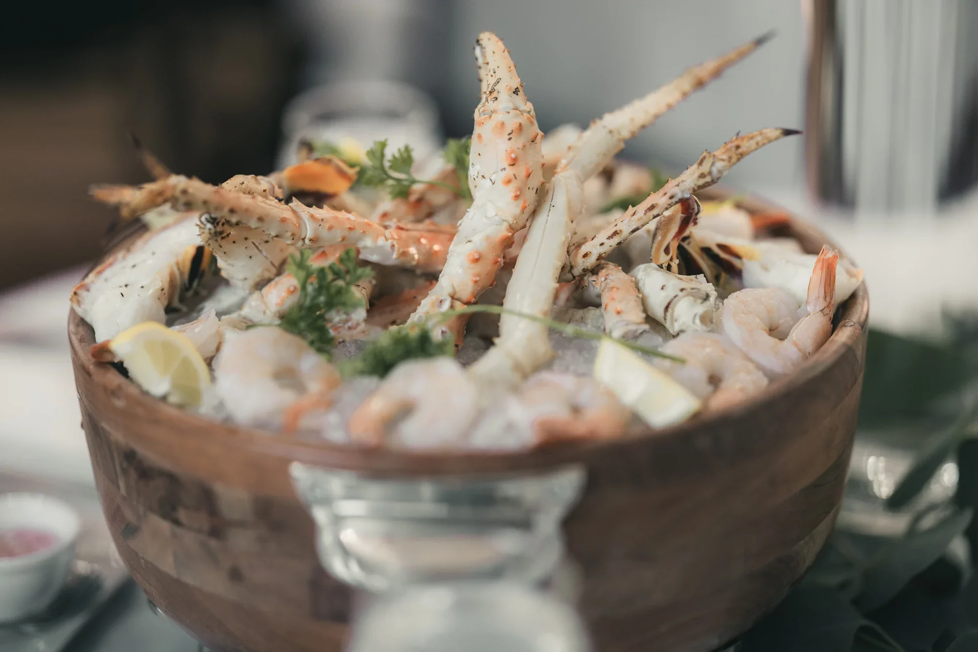 Seafood served during Melissa and Jim’s wedding reception at Remlik’s.