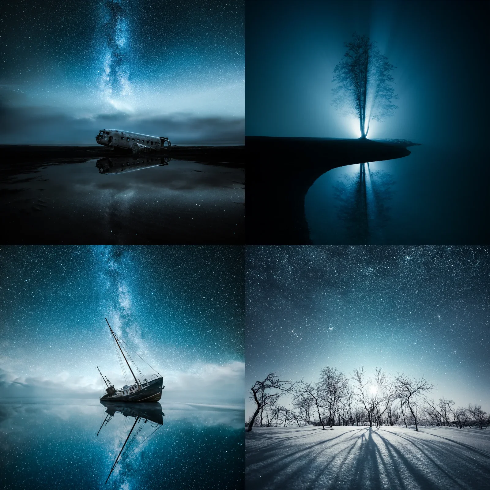 Dark blue photography symbolizing signature style