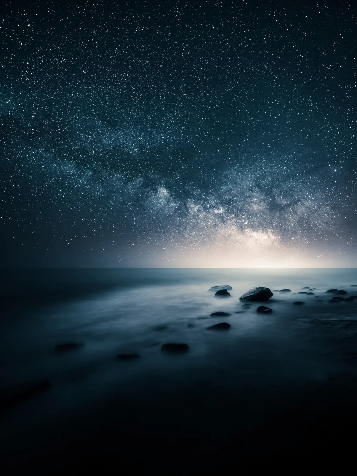 Sea of Silence, a quiet Nordic shoreline beneath the Milky Way