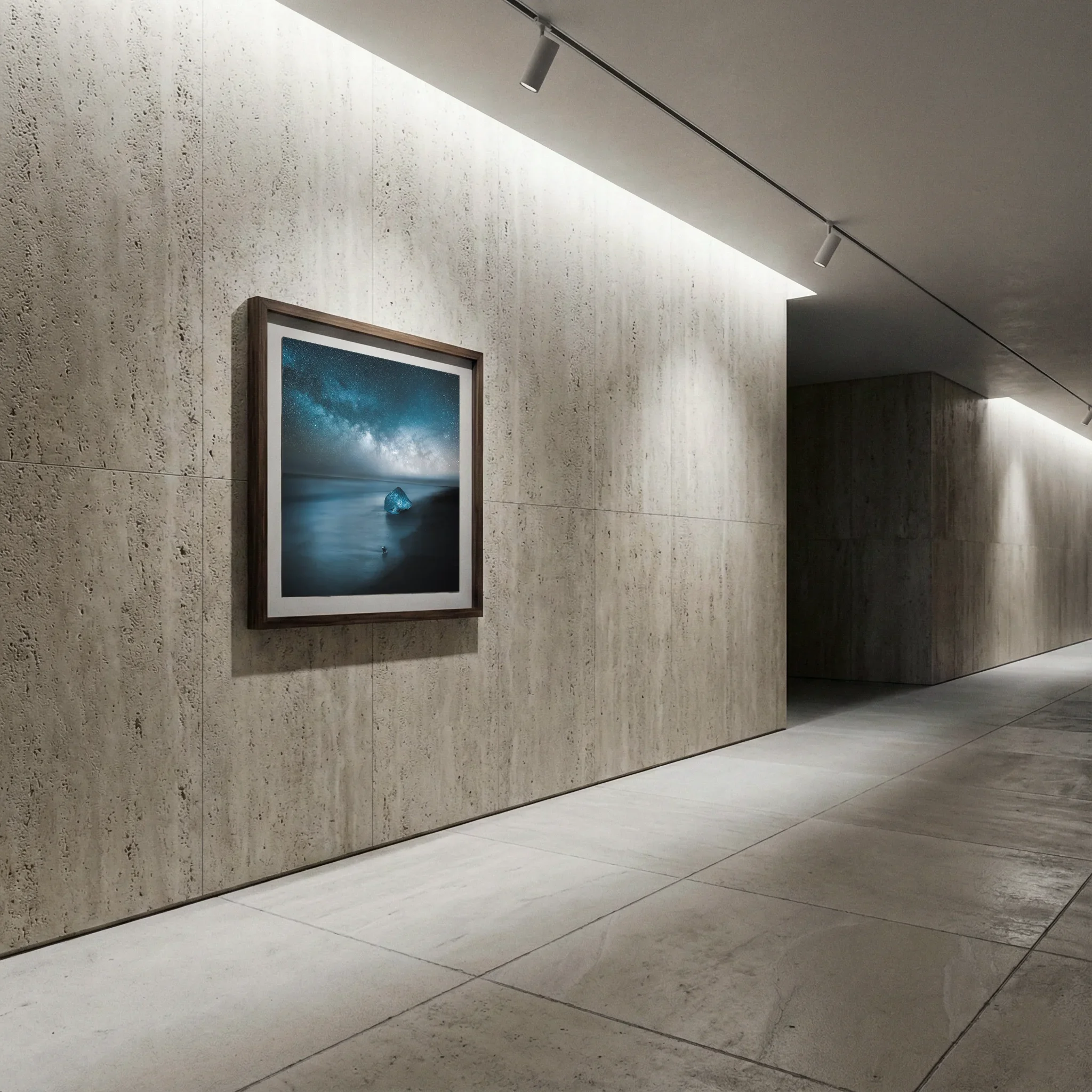 Cohesive visual language in a luxury hallway setting