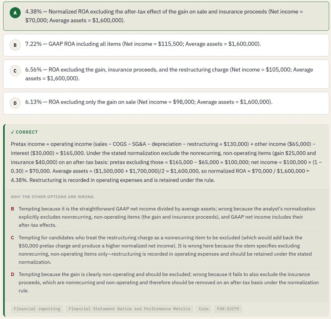 CPA Exam Answer Explanation