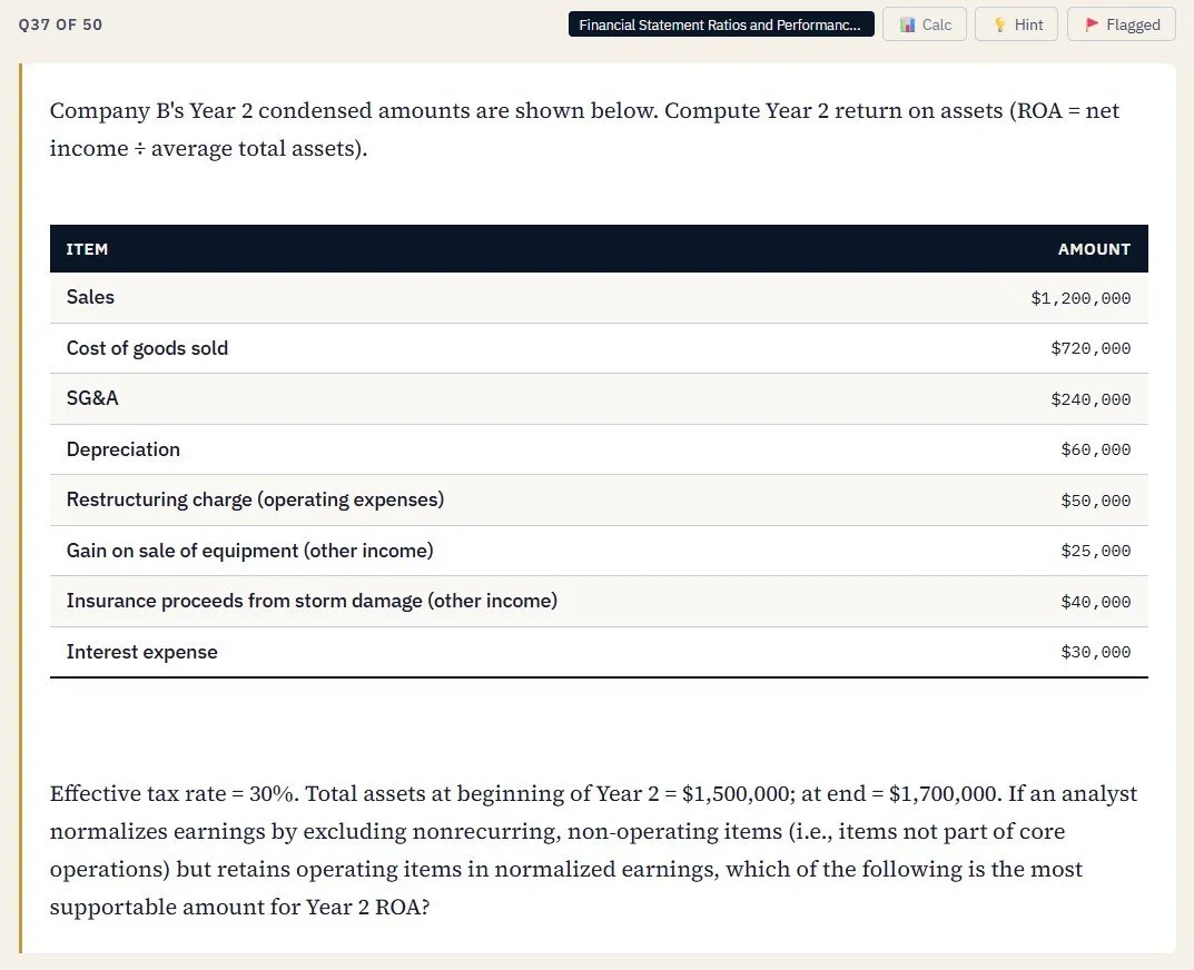 CPA Exam MCQ Question