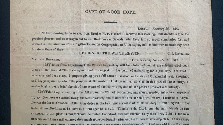 Moravian Church Publication 1820