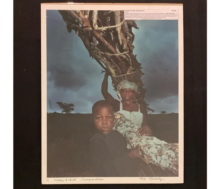 Mother & Child, signed Obie Oberholzer photograph