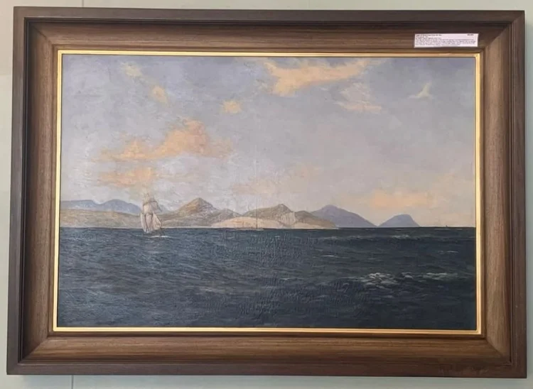 Oil painting by Cathcart Methven "Cape of Good Hope from the Sea 1906"
