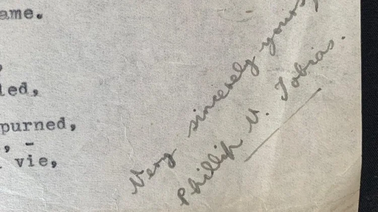 prof phillip tobias autograph