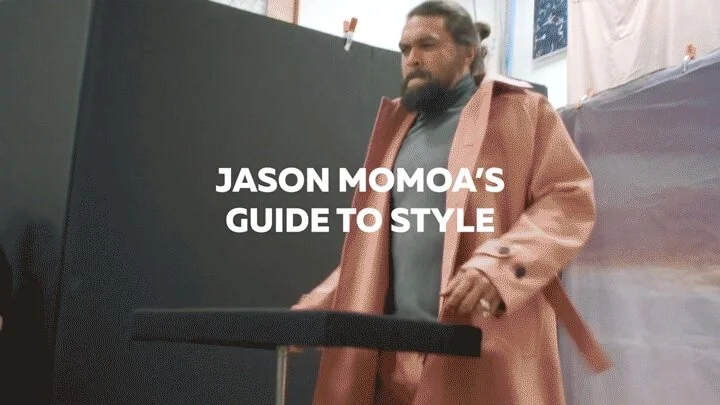 Jason Momoa in a coat
