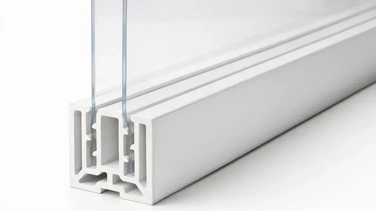 WindowKits Volya uPVC profile showing the dual glazing grooves and integrated gripping features