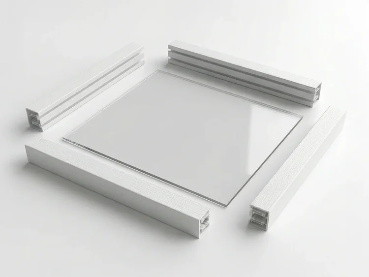 WindowKits Volya components arranged before assembly