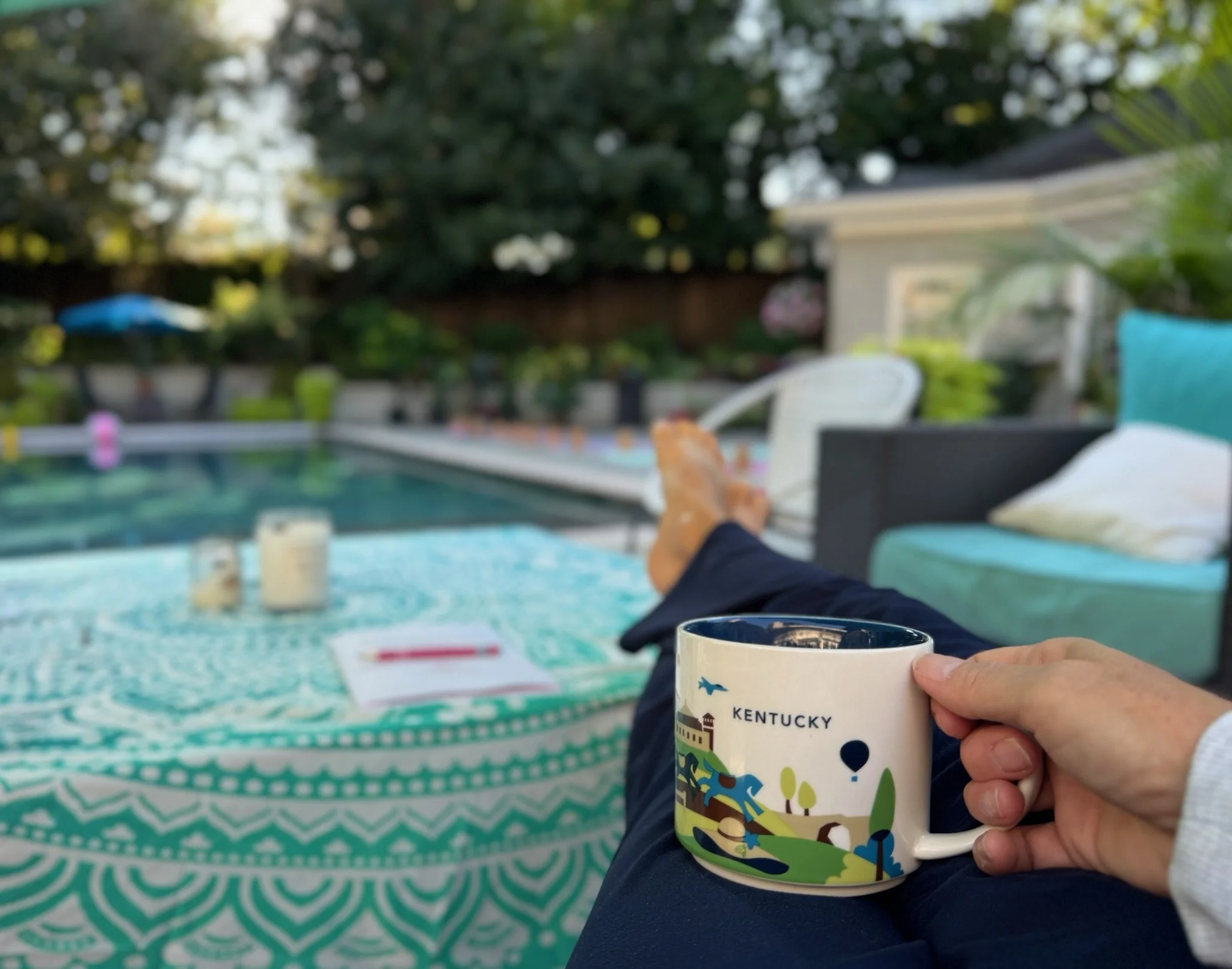 Tea beside the pool