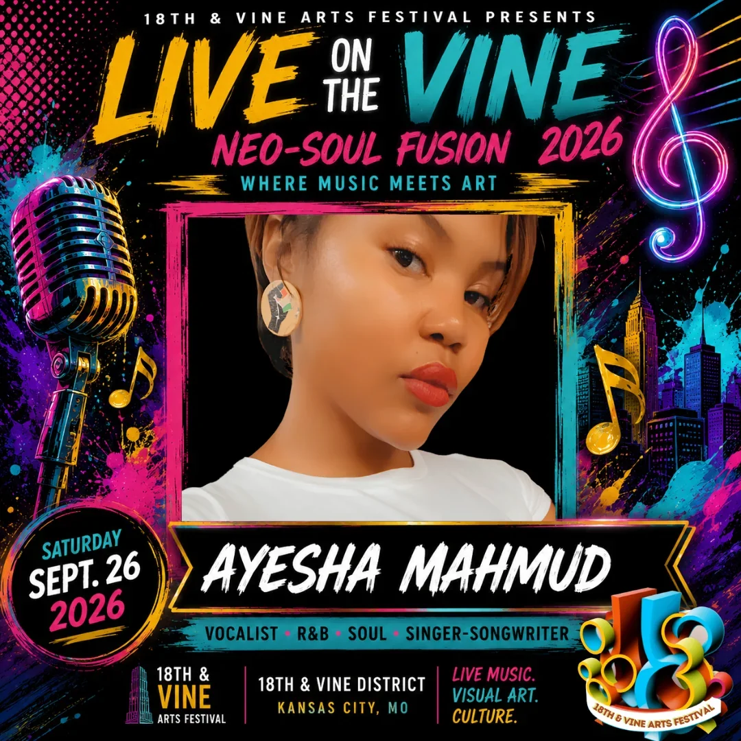 Ayesha Mahmud — Live on the Vine contestant festival flyer