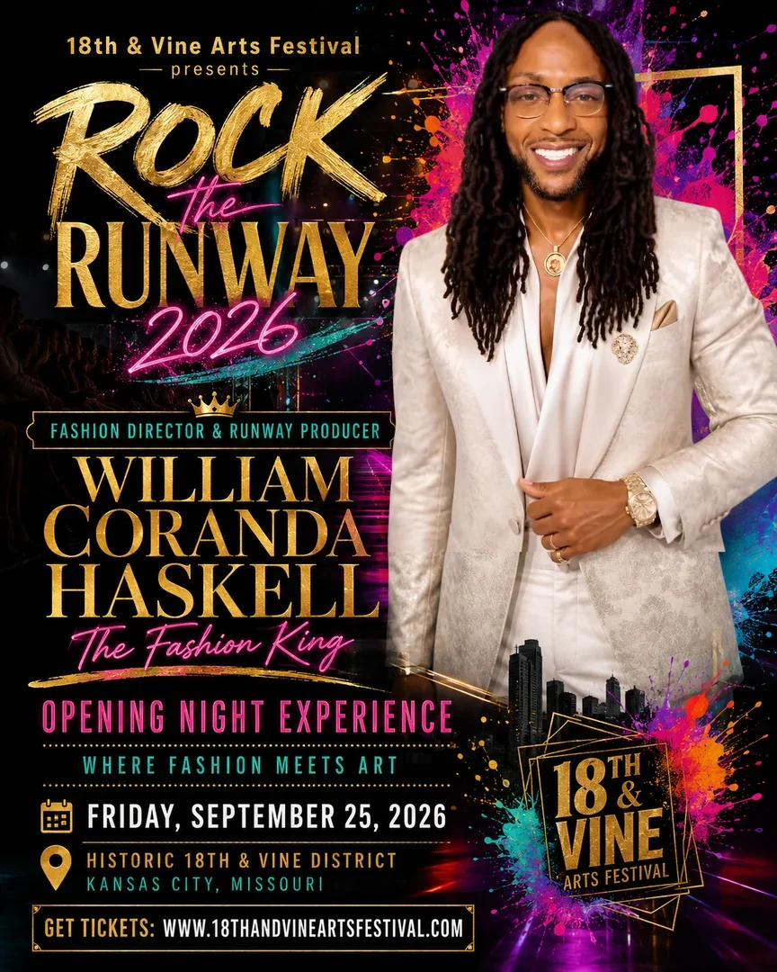 William Coranda Haskell — Fashion Director & Runway Producer; The Fashion King festival flyer