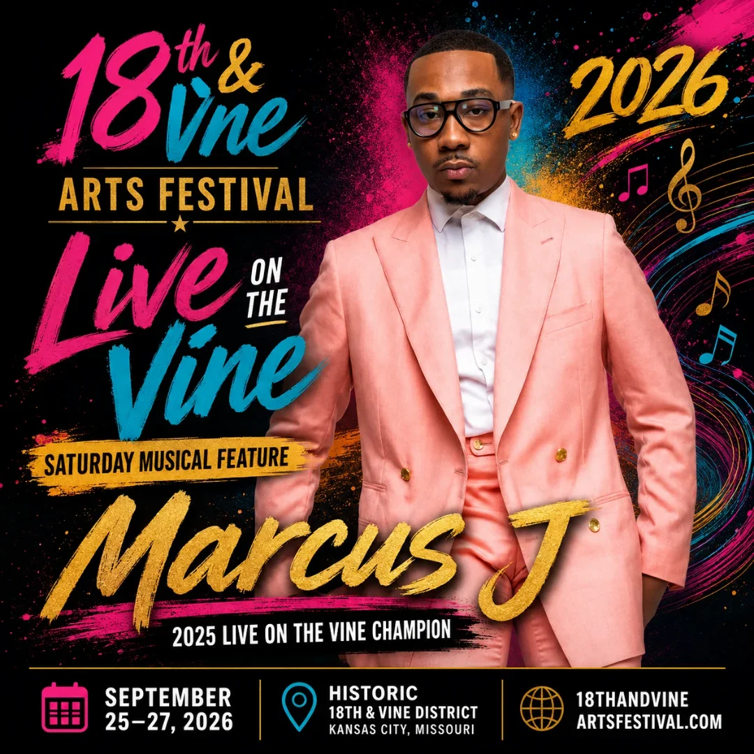 Marcus J — Saturday Musical Feature; 2025 Live on the Vine Champion festival flyer