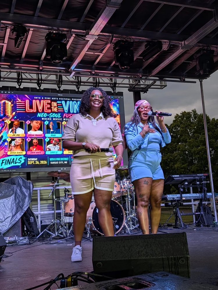 A stage moment from Live on the Vine at the 2026 18th & Vine Arts Festival.