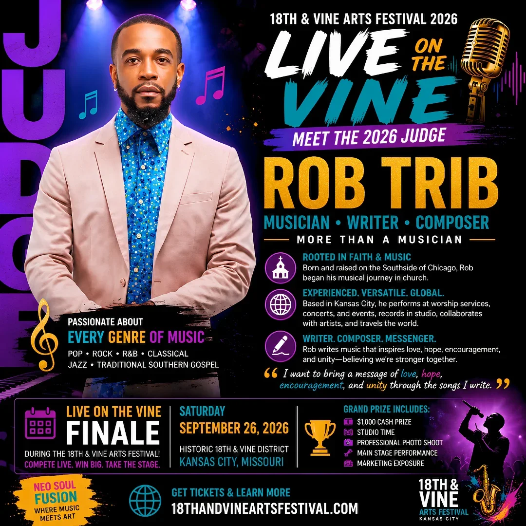 Rob Trib — Live on the Vine judge festival flyer