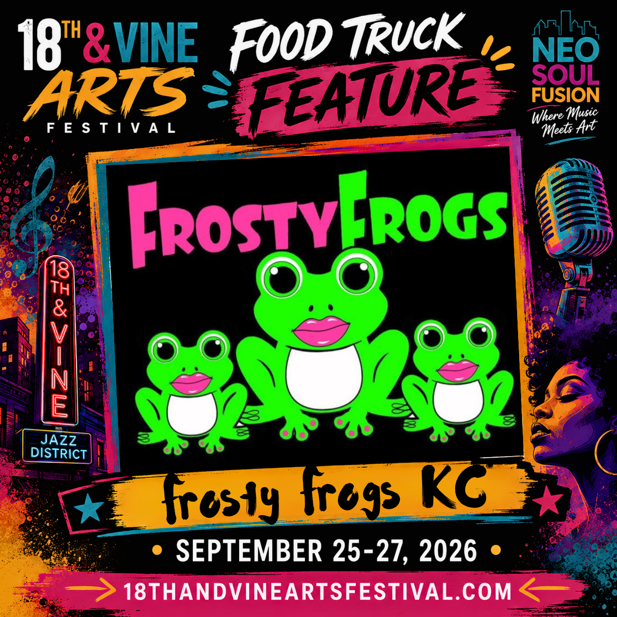 Frosty Frogs KC — Food Truck Feature festival flyer